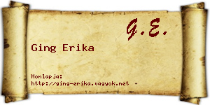 Ging Erika névjegykártya